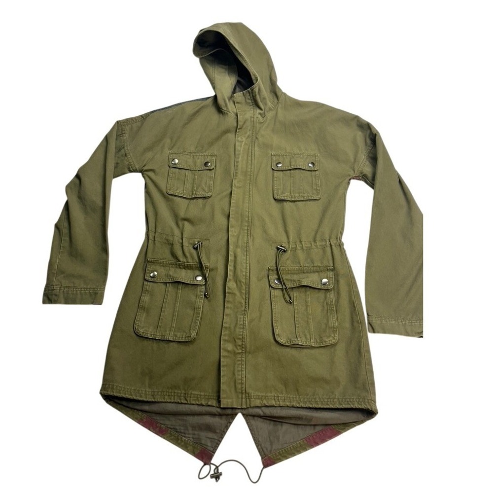 BDG Urban Outfitters Olive Green American Flag Fishtail Parka Jacket Mens Medium
